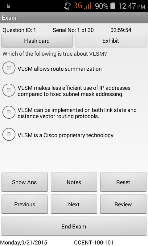 Sim-Ex™ Practice Exams Android App for CCENT 100-105