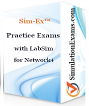 Network+ Exam Simulator with labsim BoxShot